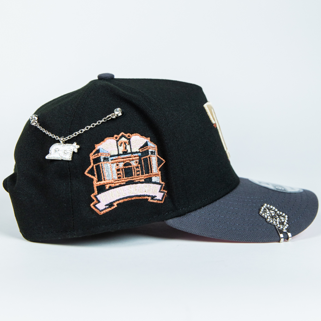 NEW ERA 9FIFTY A-FRAME BLACK/ GREY TEXAS RANGERS SNAPBACK W/ FINAL SEASON SIDE PATCH