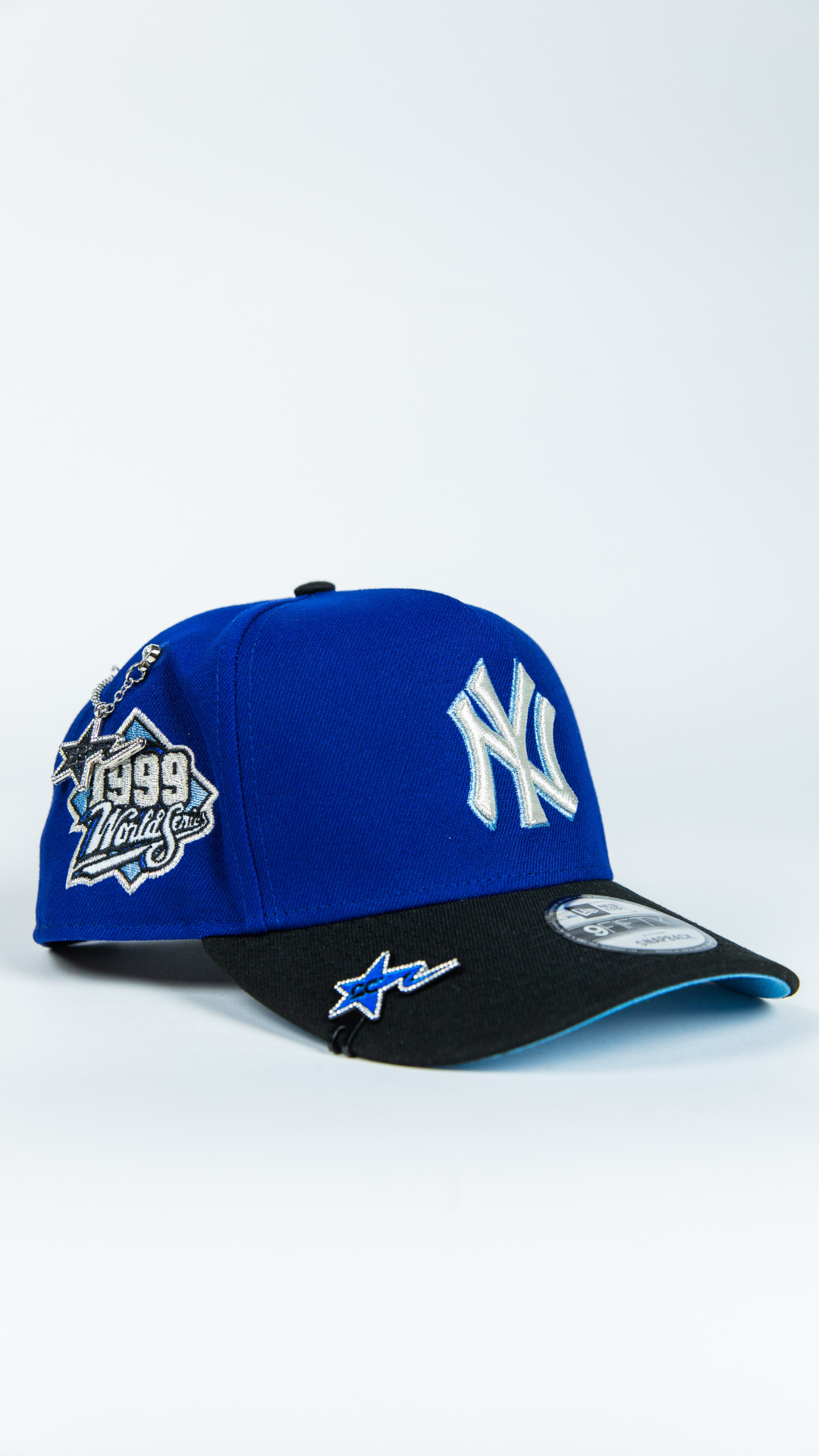 NEW ERA 9FIFTY A-FRAME DARK BLUE/ BLACK NEW YORK YANKEES SNAPBACK W/ 1999 WORLD SERIES WORLD SERIES SIDE PATCH