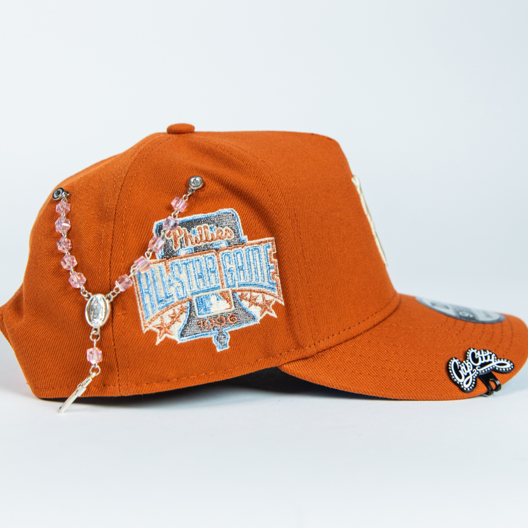 NEW ERA 9FIFTY A-FRAME RUST PHILADELPHIA PHILLIES SNAPBACK W/ 1996 ALL STAR GAME SIDE PATCH
