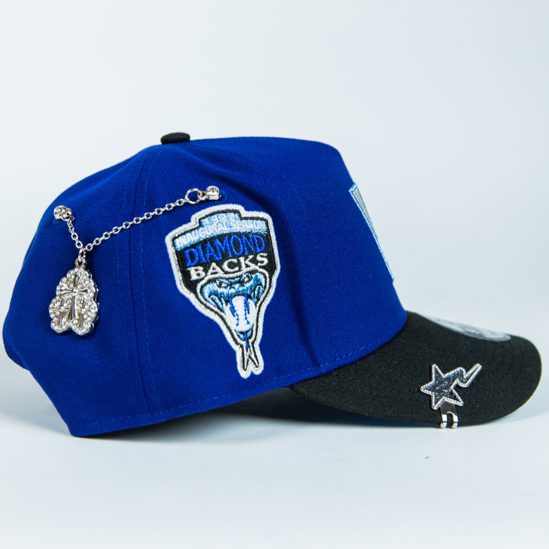 NEW ERA 9FIFTY A-FRAME DARK BLUE/ BLACK ARIZONA DIAMONDBACKS SNAPBACK W/ 1998 INAUGURAL SEASON SIDE PATCH
