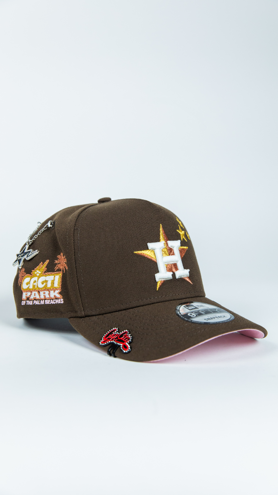 NEW ERA 9FIFTY A-FRAME BROWN HOUSTON ASTROS W/ CACTI PARK SIDE PATCH