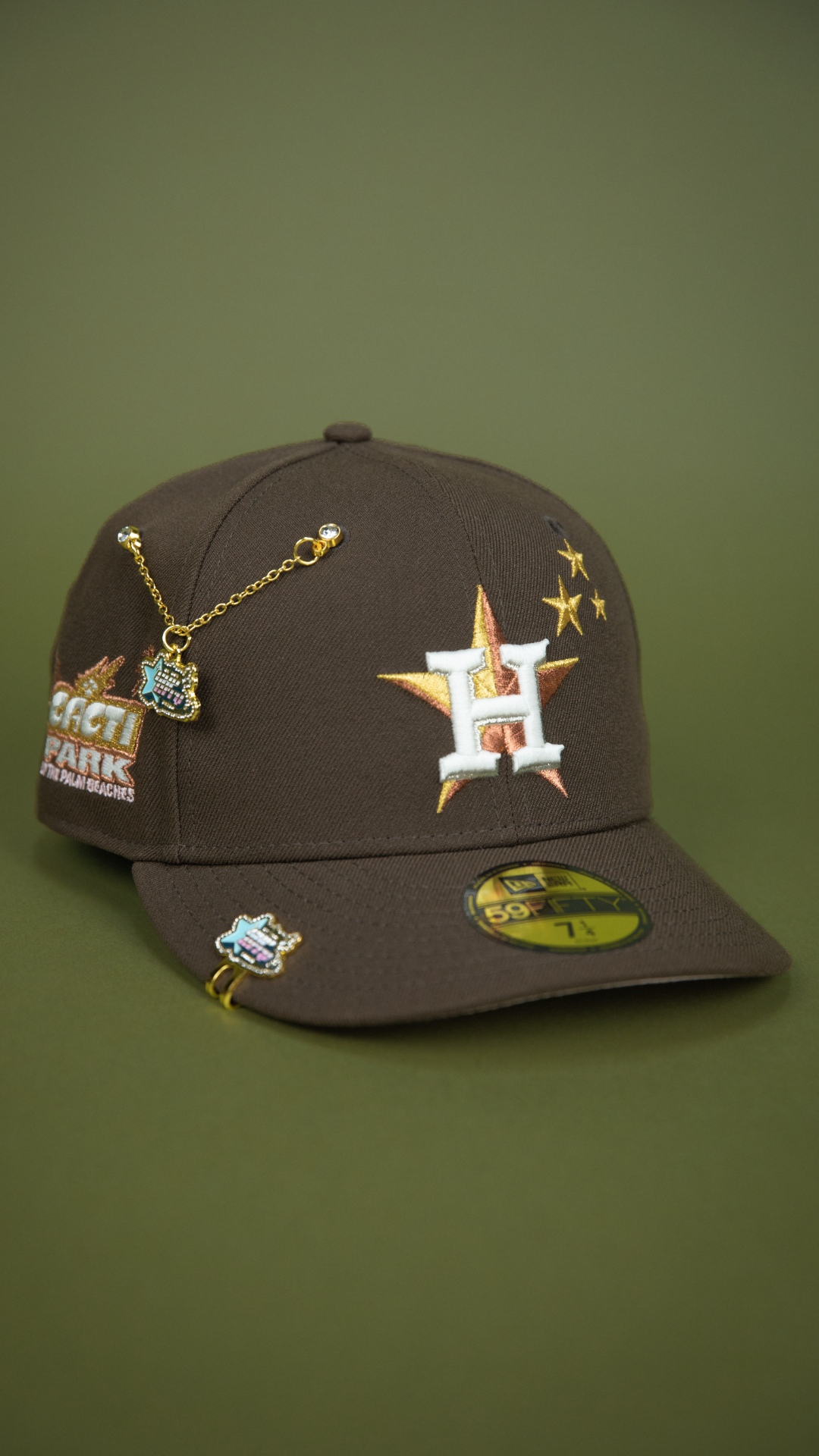 NEW ERA EXCLUSIVE 59FIFTY BROWN HOUSTON ASTROS W/ CACTI PARK SIDE PATCH