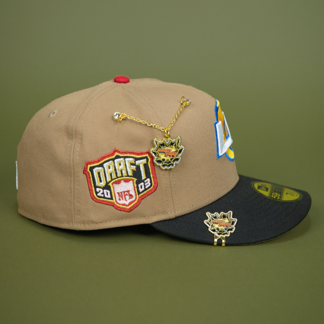 NEW ERA EXCLUSIVE 59FIFTY CAMEL BROWN LOS ANGELES RAMS W/ 2003 DRAFT SIDE PATCH