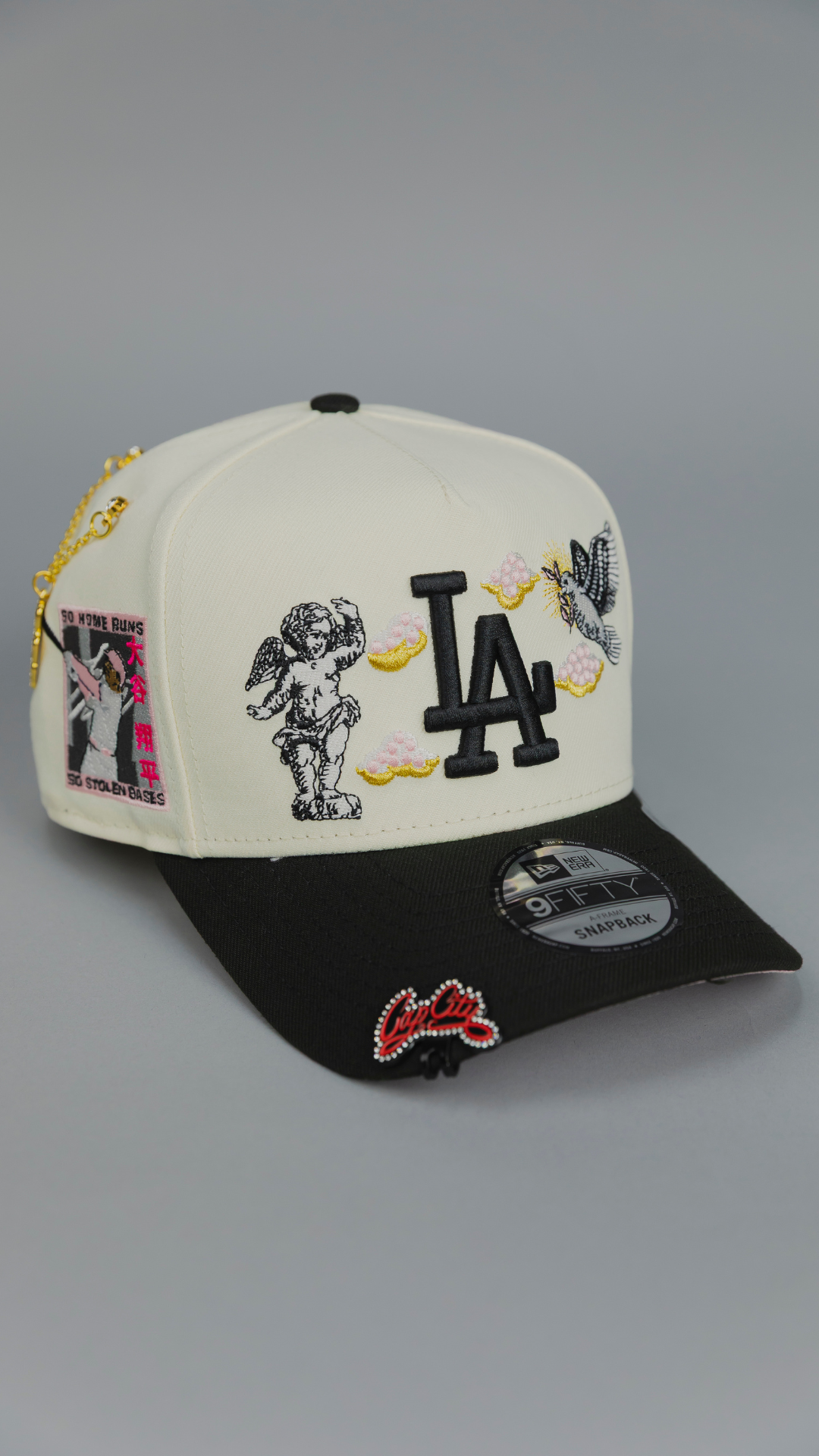 NEW ERA EXCLUSIVE 9FIFTY A-FRAME CHROME/ BLACK LOS ANGELES DODGERS "HEAVENLY CITY" W/ SHOHEI OHTANI 50-50 CLUB SIDE PATCH *FREE BLIP INCLUDED