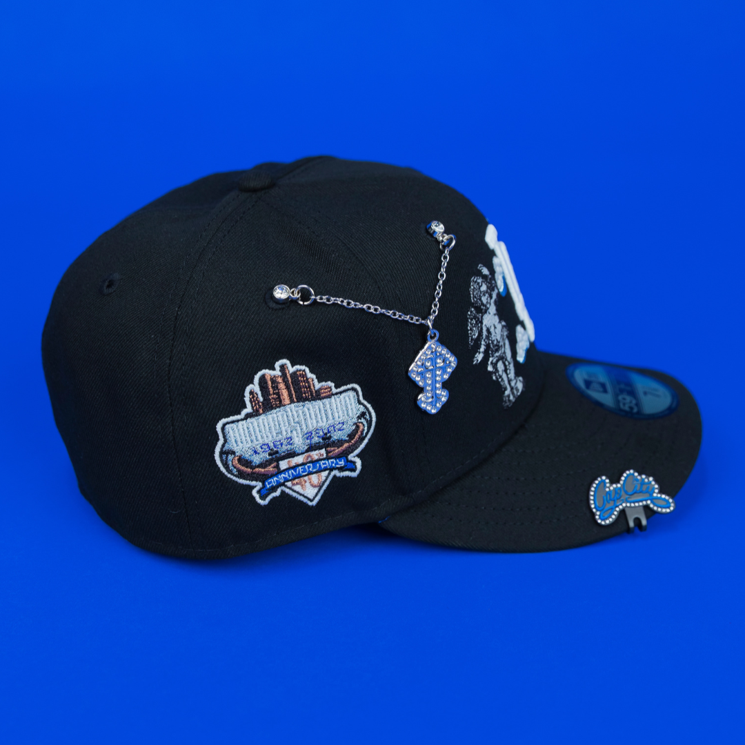 NEW ERA EXCLUSIVE 59FIFTY BLACK LOS ANGELES DODGERS "HEAVENLY CITY" W/ 40TH ANNIVERSARY SIDE PATCH *FREE BLIP INCLUDED