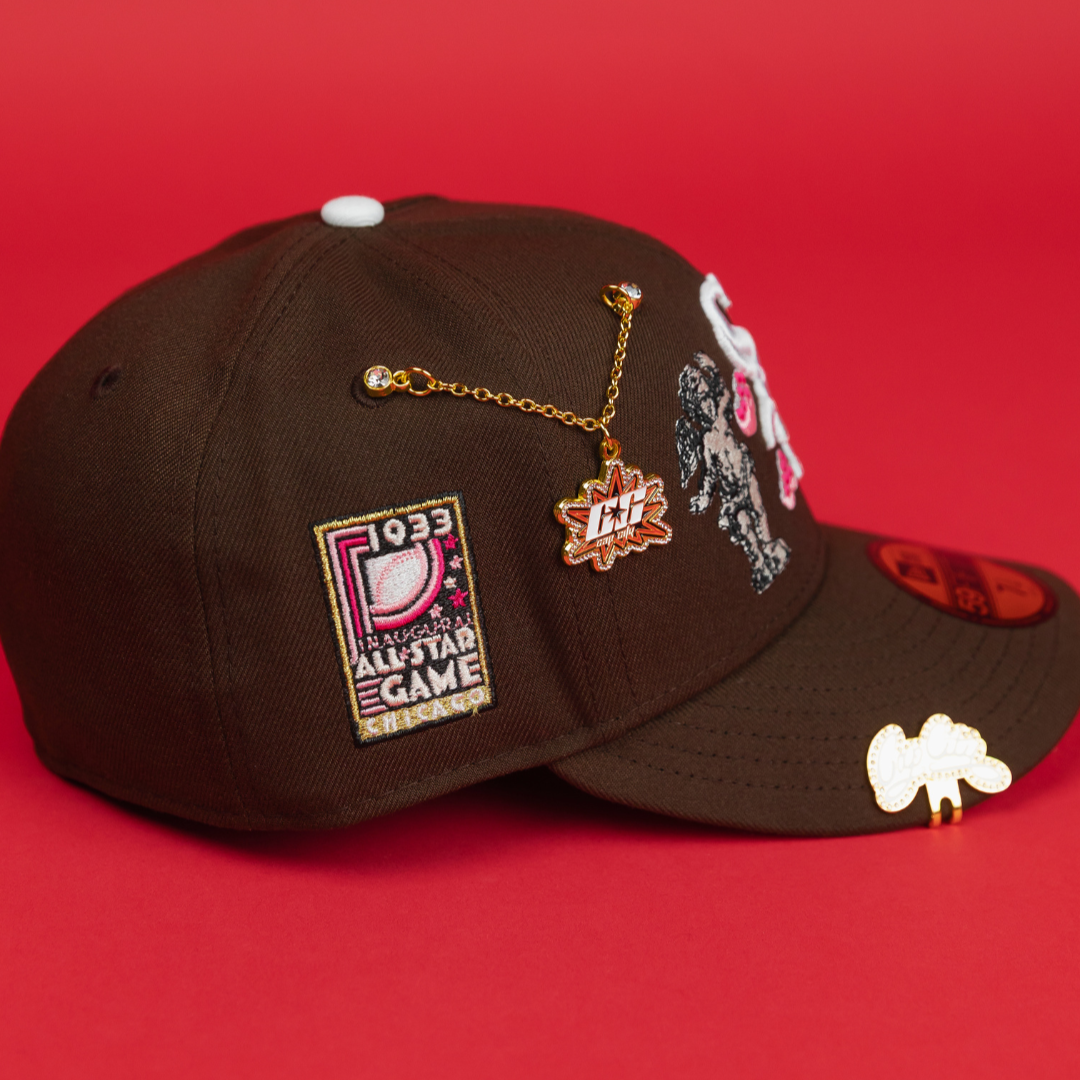 NEW ERA EXCLUSIVE 59FIFTY BROWN CHICAGO WHITE SOX "HEAVENLY CITY" W/ ALL STAR GAME SIDE PATCH *FREE BLIP INCLUDED