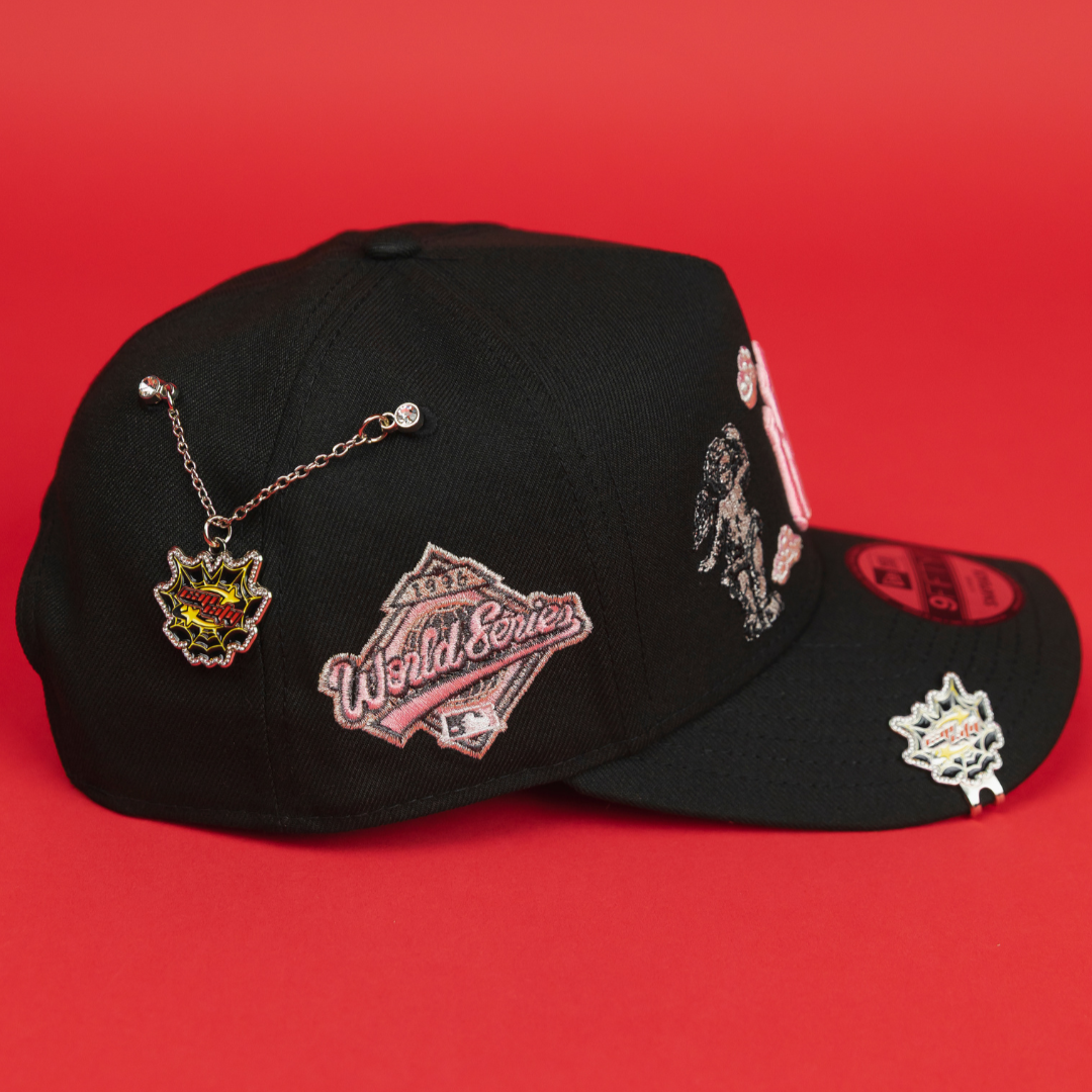 NEW ERA EXCLUSIVE 9FIFTY A-FRAME BLACK NEW YORK YANKEES "HEAVENLY CITY" W/ WORLD SERIES SIDE PATCH *FREE BLIP INCLUDED