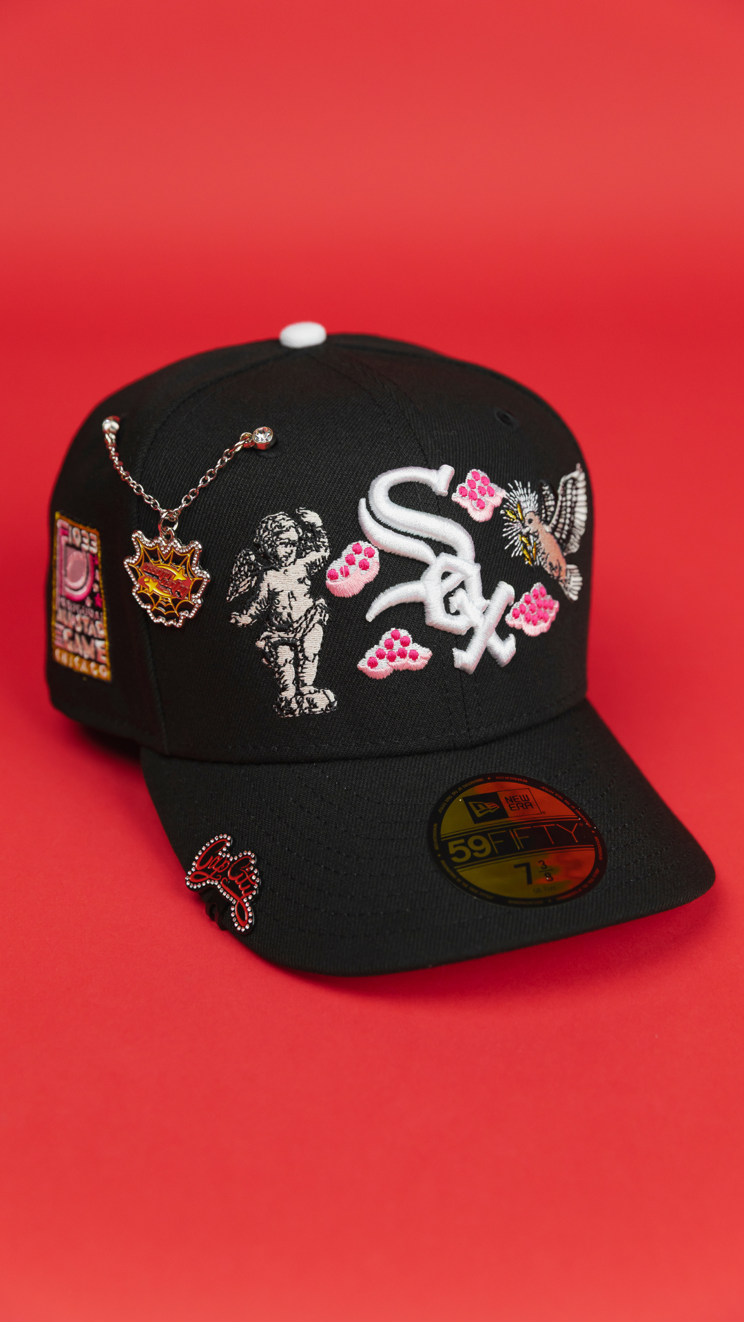 NEW ERA EXCLUSIVE 59FIFTY BLACK CHICAGO WHITE SOX "HEAVENLY CITY" W/ ALL STAR GAME SIDE PATCH *FREE BLIP INCLUDED