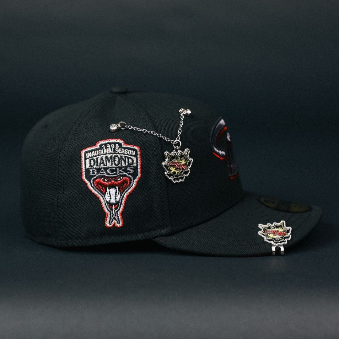 NEW ERA EXCLUSIVE 59FIFTY BLACK ARIZONA DIAMONDBACKS W/ 1998 INAUGURAL SEASON SIDE PATCH