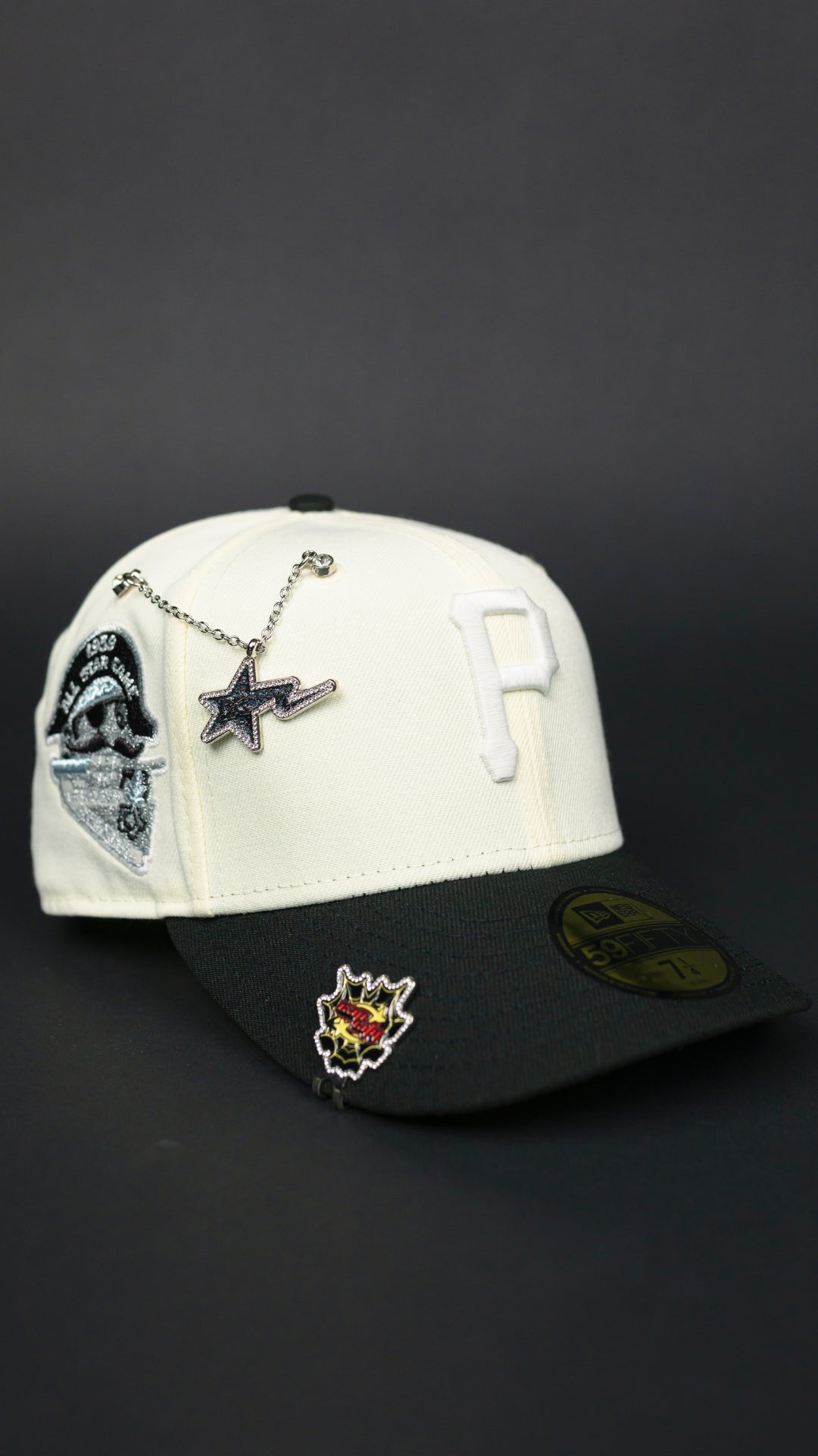 NEW ERA EXCLUSIVE 59FIFTY CHROME/ BLACK PITTSBURGH PIRATES W/ 1959 ALL STAR GAME SIDE PATCH