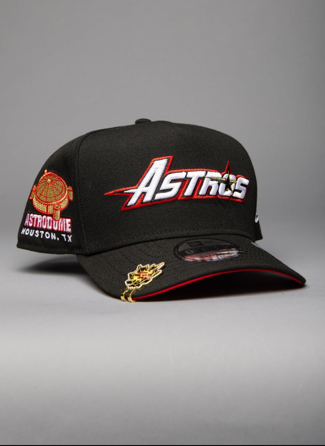 New Era 9FIFTY A-FRAME Black Houston Astros Script Snapback W/ Astrodo