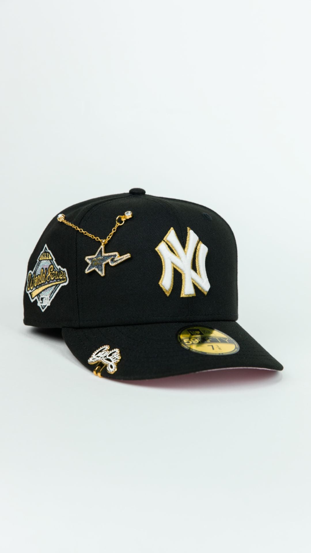 NEW ERA EXCLUSIVE 59FIFTY BLACK NEW YORK YANKEES W/ 1996 WORLD SERIES SIDE PATCH