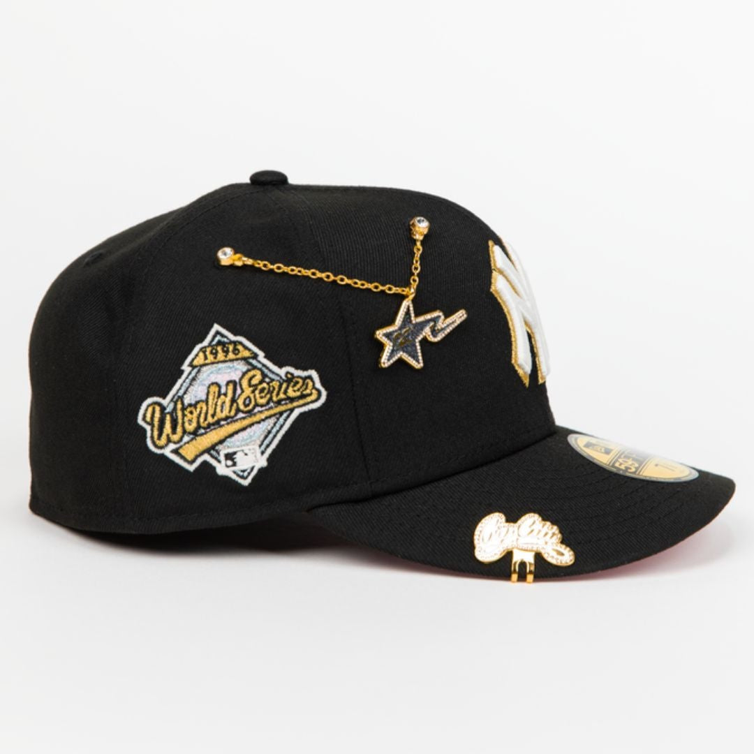 NEW ERA EXCLUSIVE 59FIFTY BLACK NEW YORK YANKEES W/ 1996 WORLD SERIES SIDE PATCH