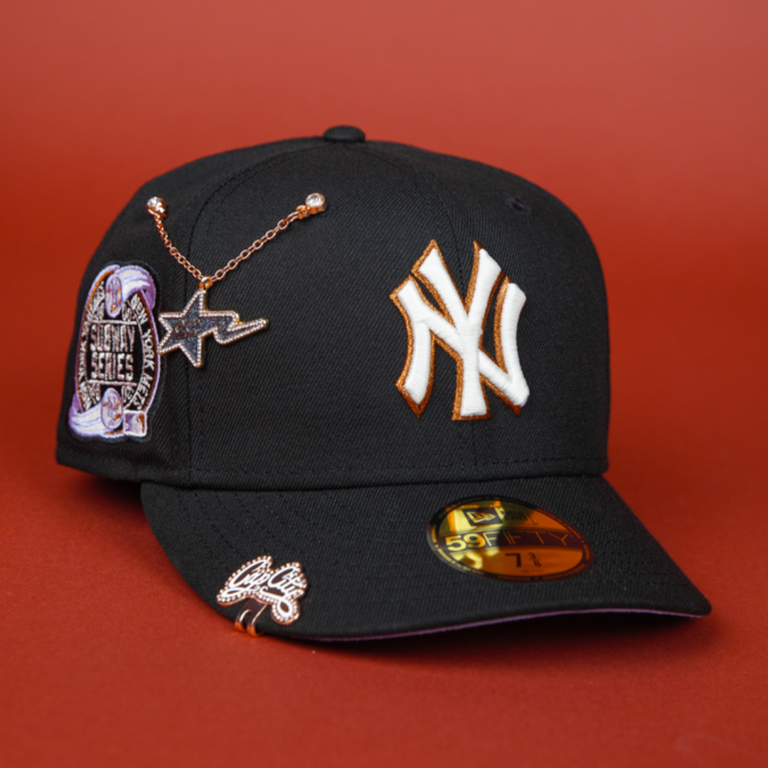 NEW ERA EXCLUSIVE 59FIFTY BLACK NEW YORK YANKEES W/ SUBWAY SERIES SIDE PATCH