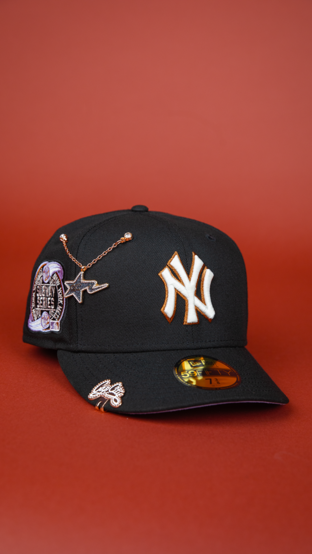 NEW ERA EXCLUSIVE 59FIFTY BLACK NEW YORK YANKEES W/ SUBWAY SERIES SIDE PATCH