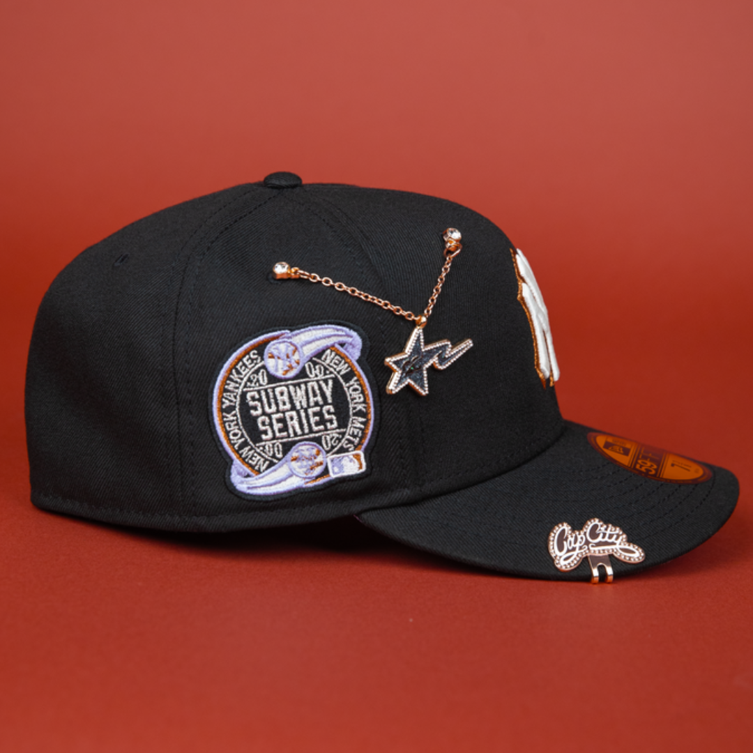 NEW ERA EXCLUSIVE 59FIFTY BLACK NEW YORK YANKEES W/ SUBWAY SERIES SIDE PATCH