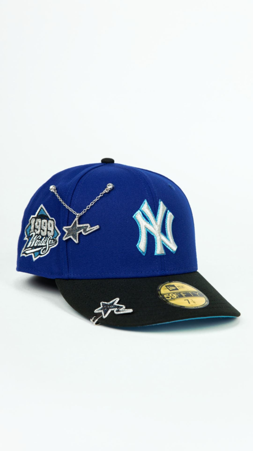 NEW ERA EXCLUSIVE 59FIFTY DARK BLUE/ BLACK NEW YORK YANKEES W/ 1999 WORLD SERIES SIDE PATCH