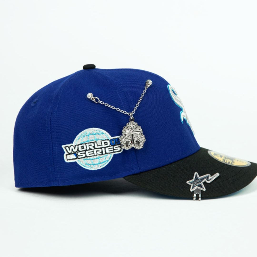 NEW ERA EXCLUSIVE 59FIFTY DARK BLUE/ BLACK CHICAGO WHITE SOX W/ 2005 WORLD SERIES SIDE PATCH