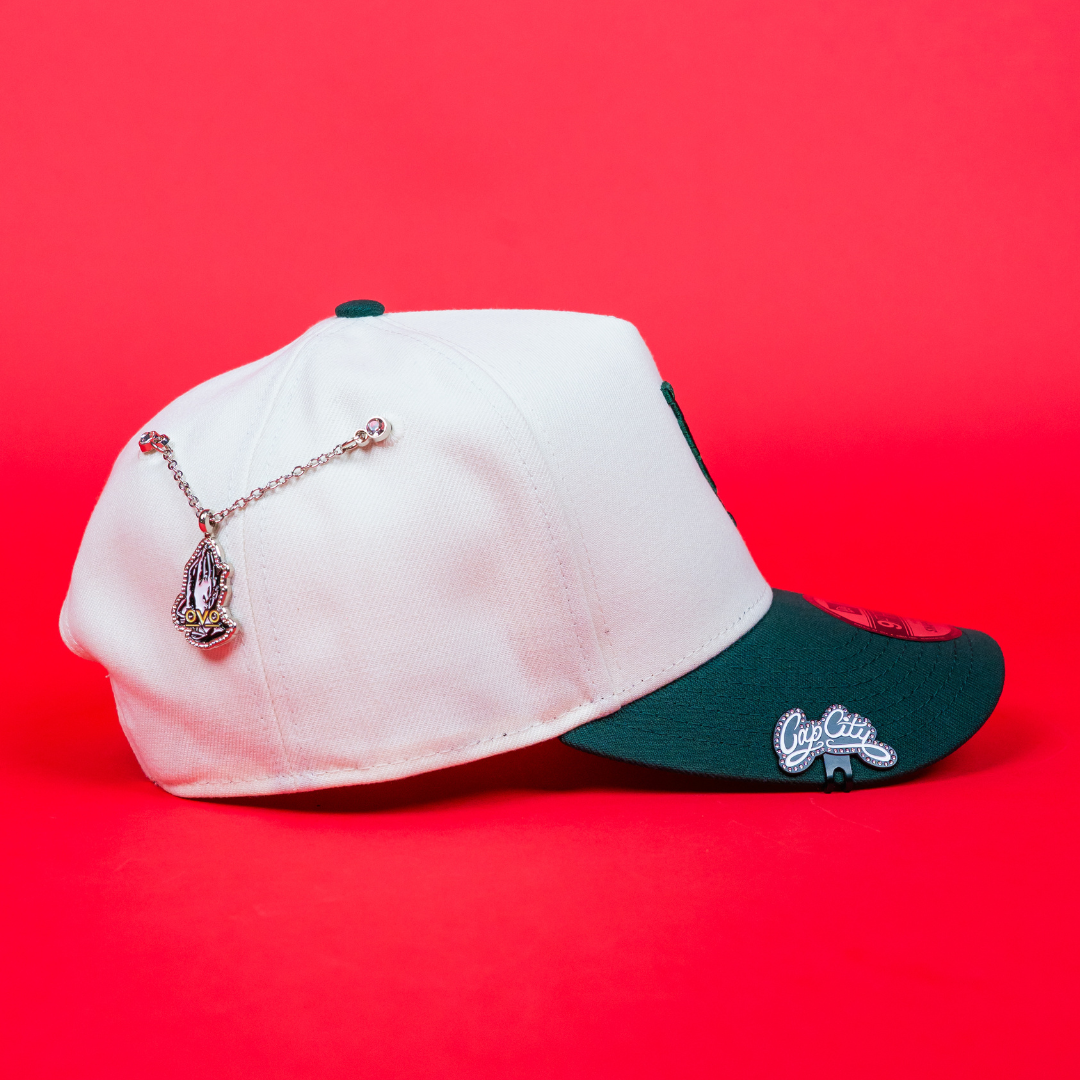 NEW ERA 9FIFTY A-FRAME CHROME/ FOREST GREEN UPSIDE DOWN LOS ANGELES DODGERS TWO TONE SNAPBACK