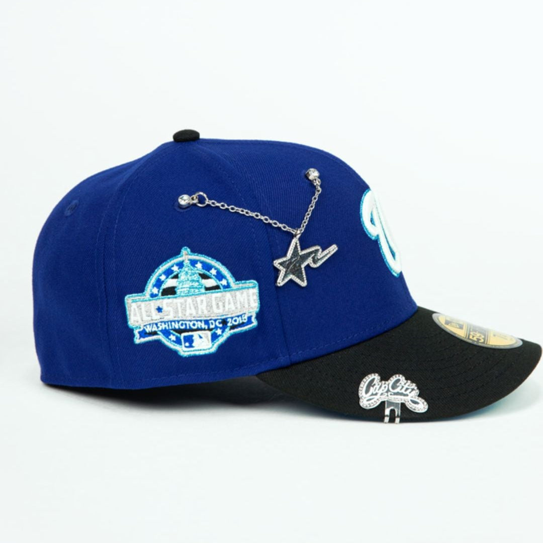 NEW ERA EXCLUSIVE 59FIFTY DARK BLUE/ BLACK WASHINGTON NATIONALS W/ ALL STAR GAME SIDE PATCH