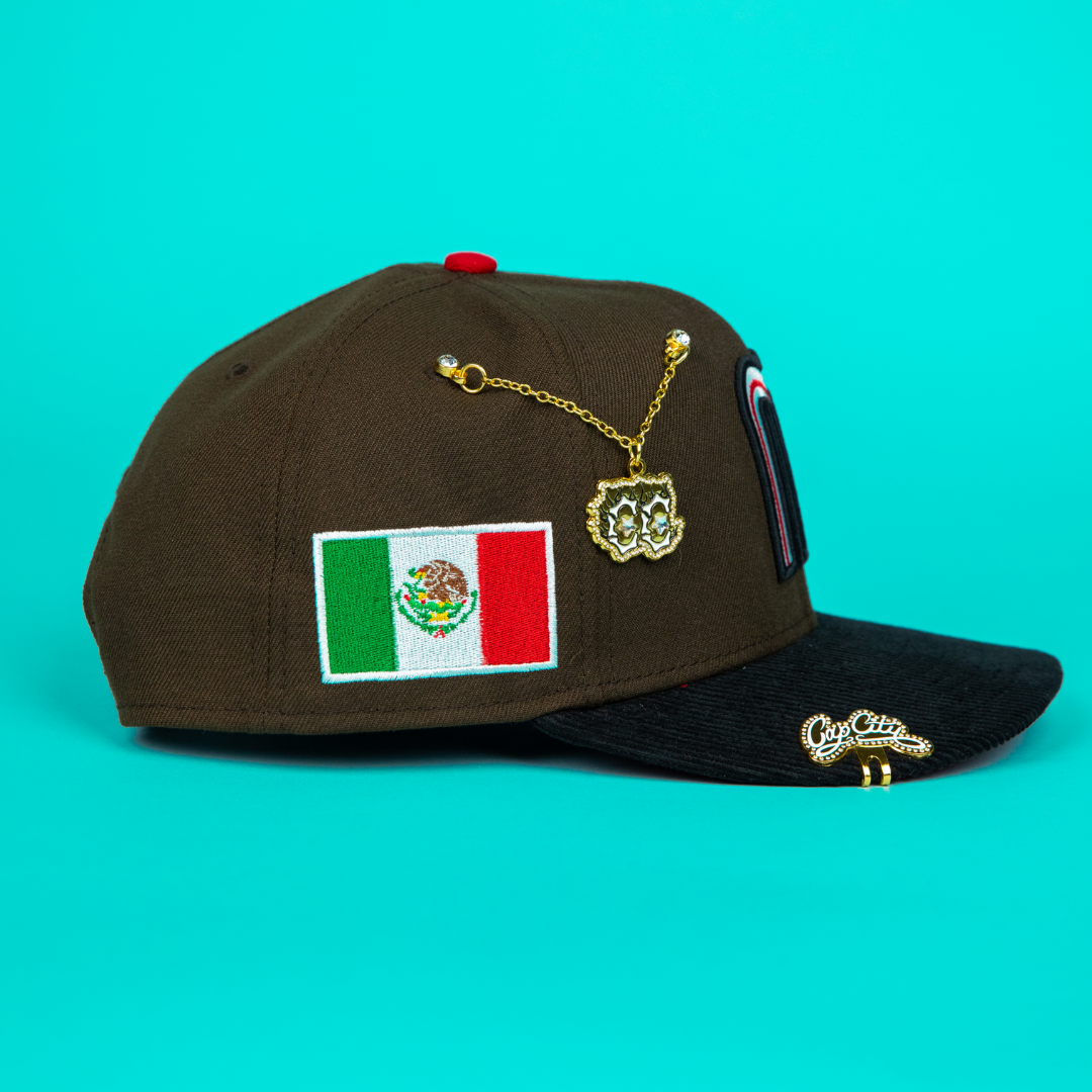 NEW ERA 9FIFTY BROWN/ CORDUROY MEXICO WBC SNAPBACK W/ MEXICO FLAG SIDE PATCH