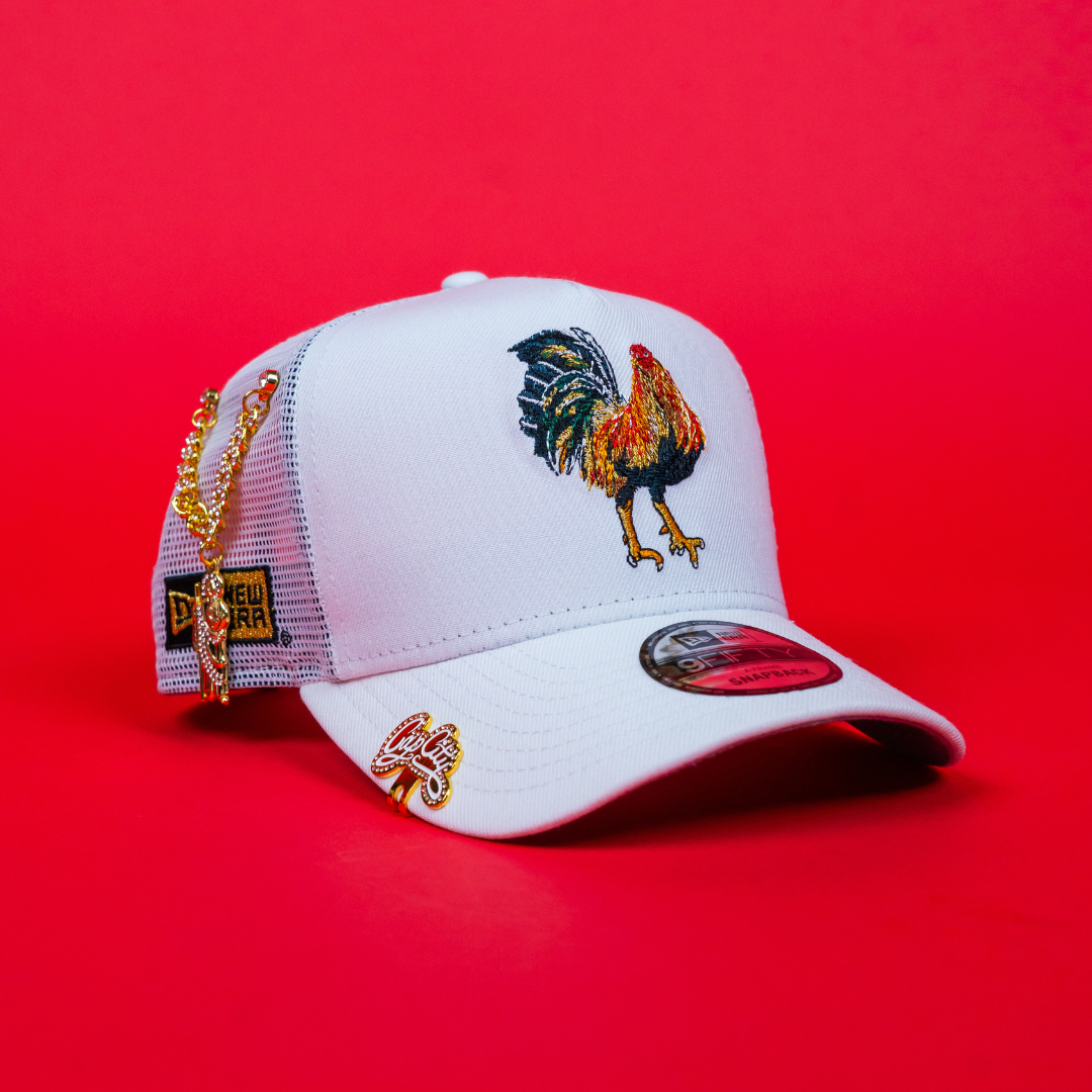 NEW ERA 9FIFTY A-FRAME WHITE "EL GALLO" MESHBACK W/ NEW ERA SIDE PATCH