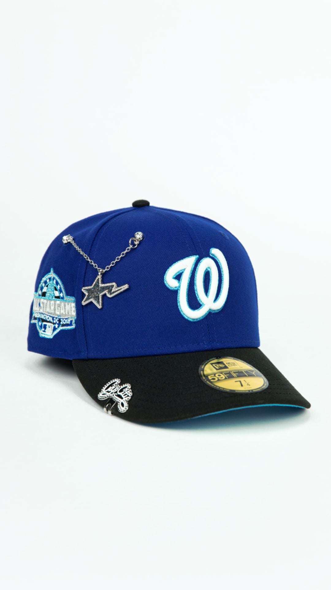 EXCLUSIVOS DE NEW ERA 59FIFTY BLUE/ICY BLUE WASHINGTON NATIONALS CON PARCHE DE TEMPORADA INAUGURAL 2008