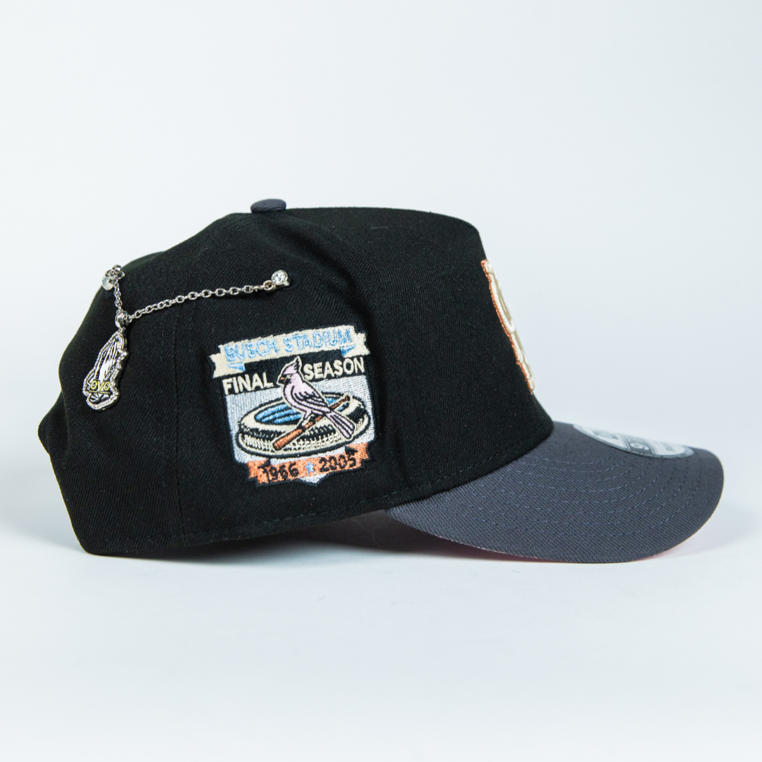 NEW ERA 9FIFTY A-FRAME BLACK/ GREY ST LOUIS CARDINALS SNAPBACK W/ FINAL SEASON SIDE PATCH