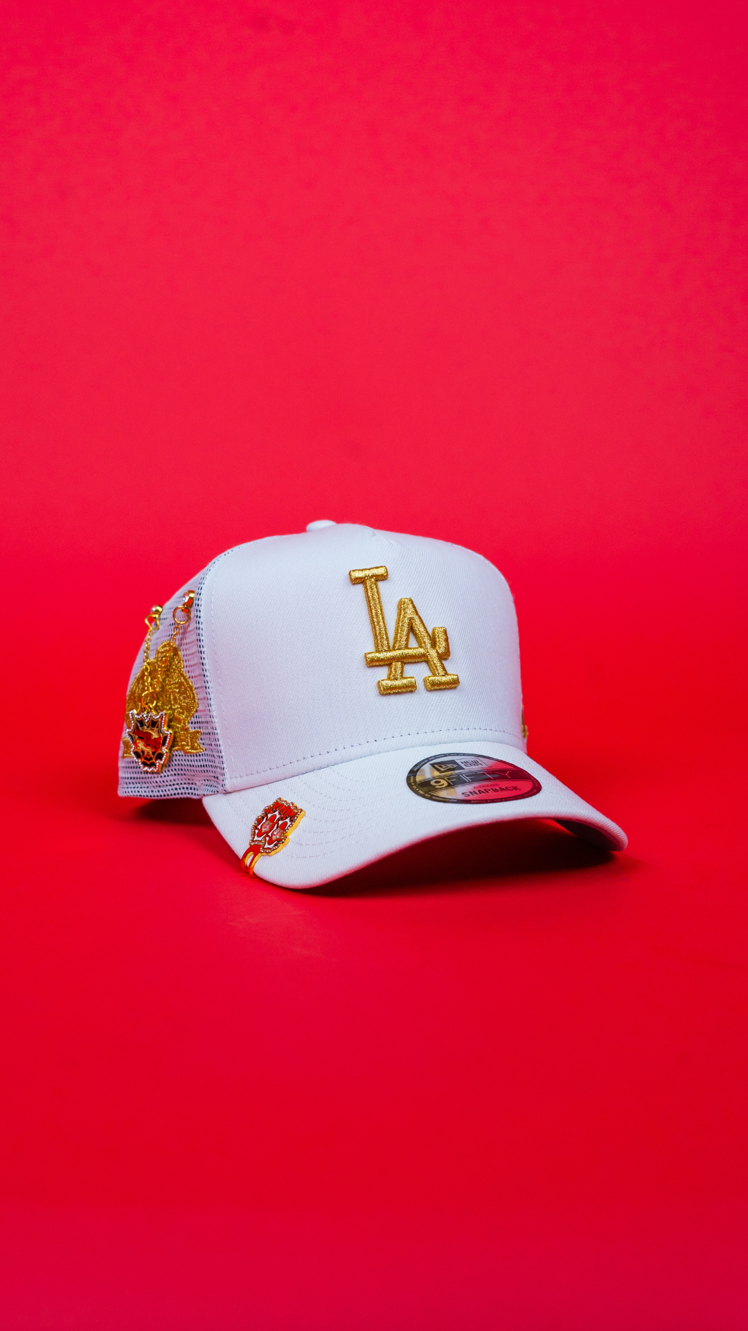 NEW ERA 9FIFTY A-FRAME WHITE LOS ANGELES DODGERS MESHBACK W/ 2024 WORLD SERIES CHAMPIONS SIDE PATCH