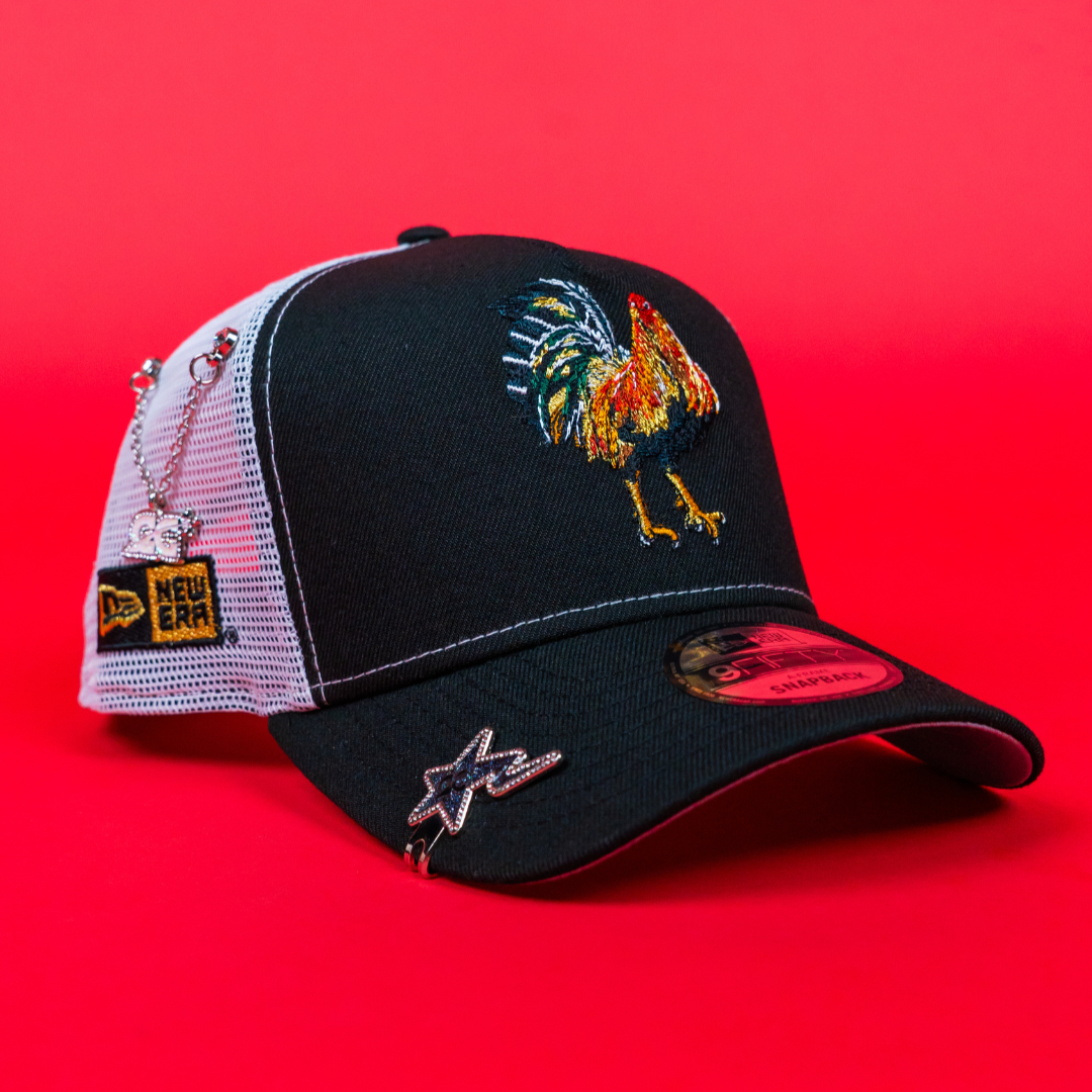 NEW ERA 9FIFTY A-FRAME BLACK "EL GALLO" MESHBACK W/ NEW ERA SIDE PATCH