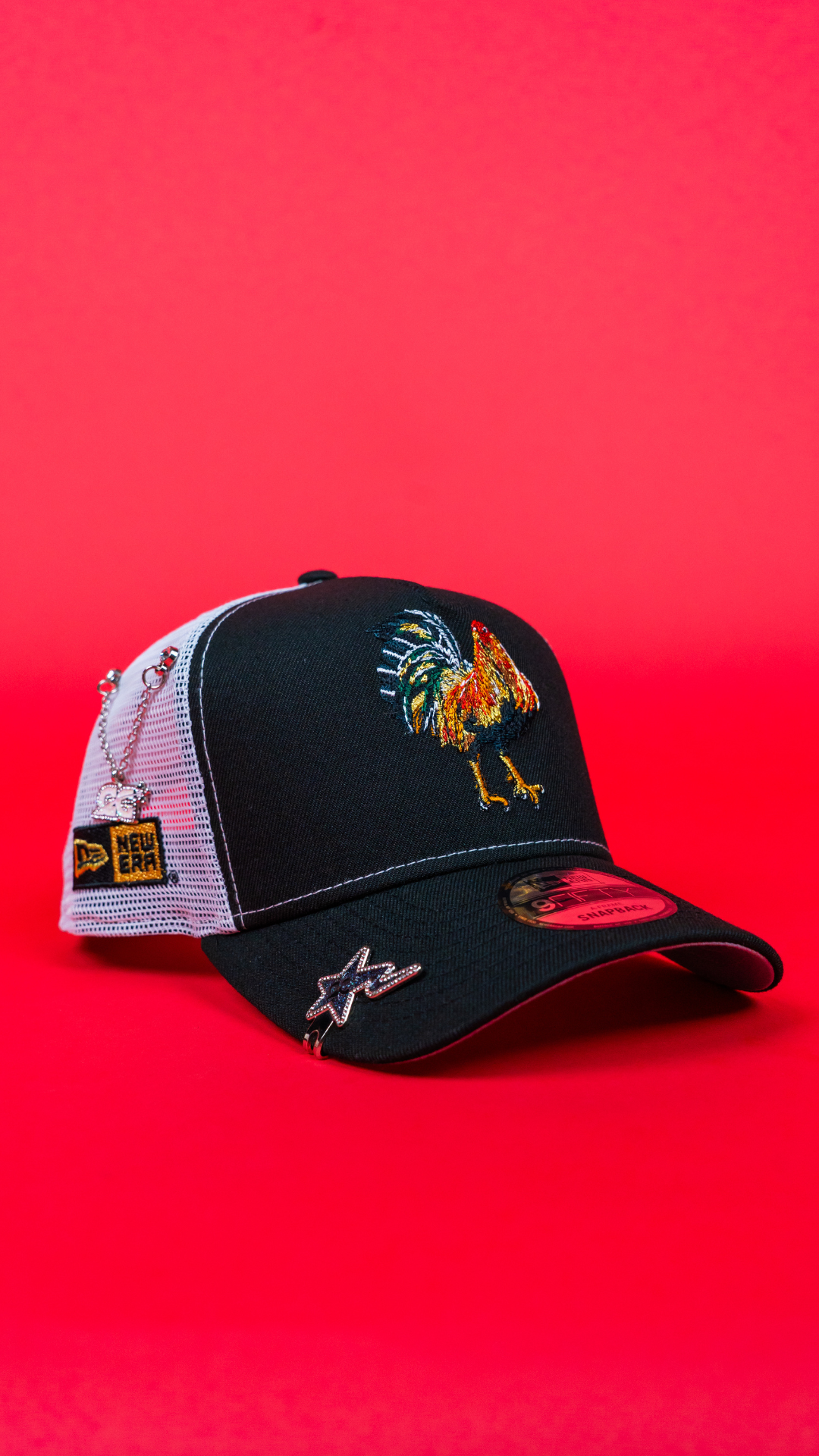 NEW ERA 9FIFTY A-FRAME BLACK "EL GALLO" MESHBACK W/ NEW ERA SIDE PATCH