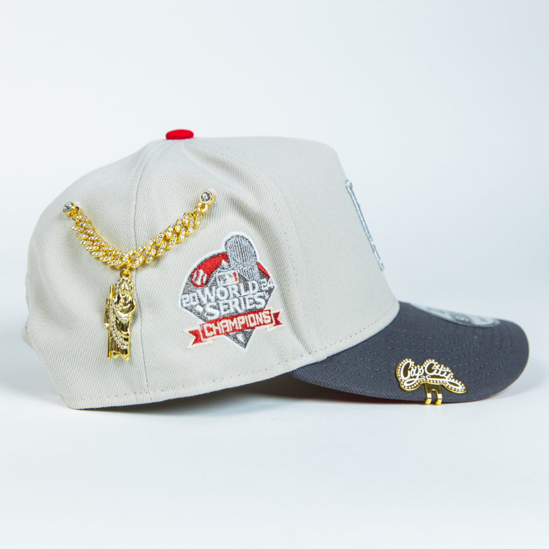NEW ERA 9FIFTY A-FRAME SMOKE GREY LOS ANGELES DODGERS SNAPBACK W/ 2024 WORLD SERIES CHAMPIONS SIDE PATCH