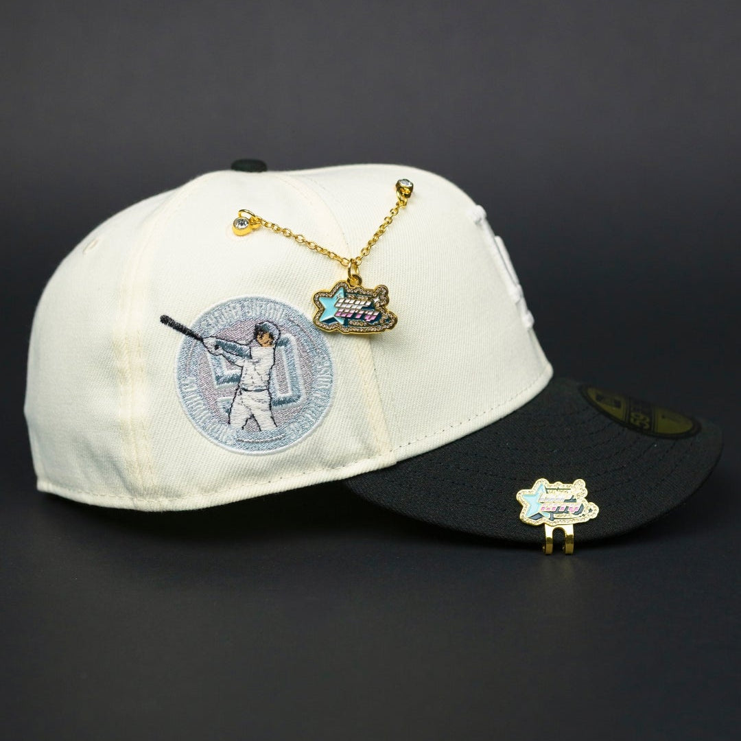 NEW ERA EXCLUSIVE 59FIFTY CHROME/ BLACK LOS ANGELES DODGERS W/ SHOHEI OHTANI SIDE PATCH