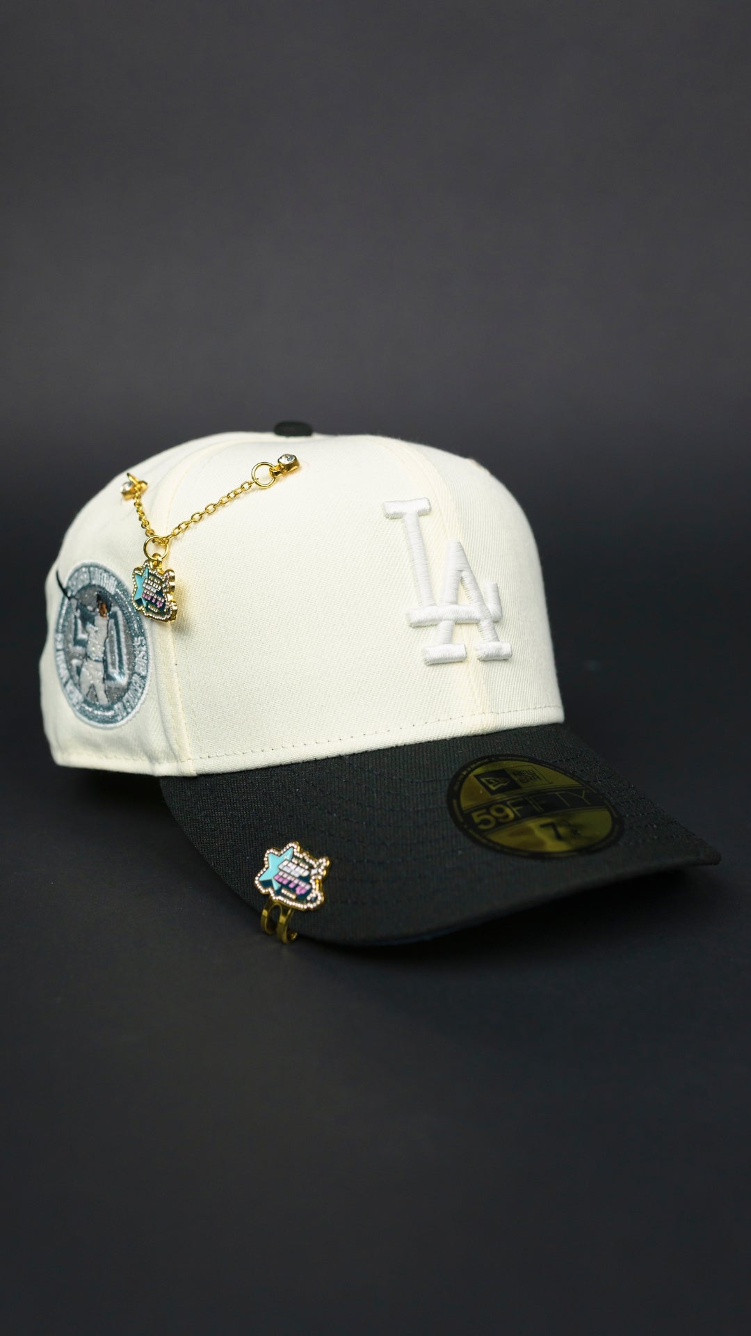NEW ERA EXCLUSIVE 59FIFTY CHROME/ BLACK LOS ANGELES DODGERS W/ SHOHEI OHTANI SIDE PATCH
