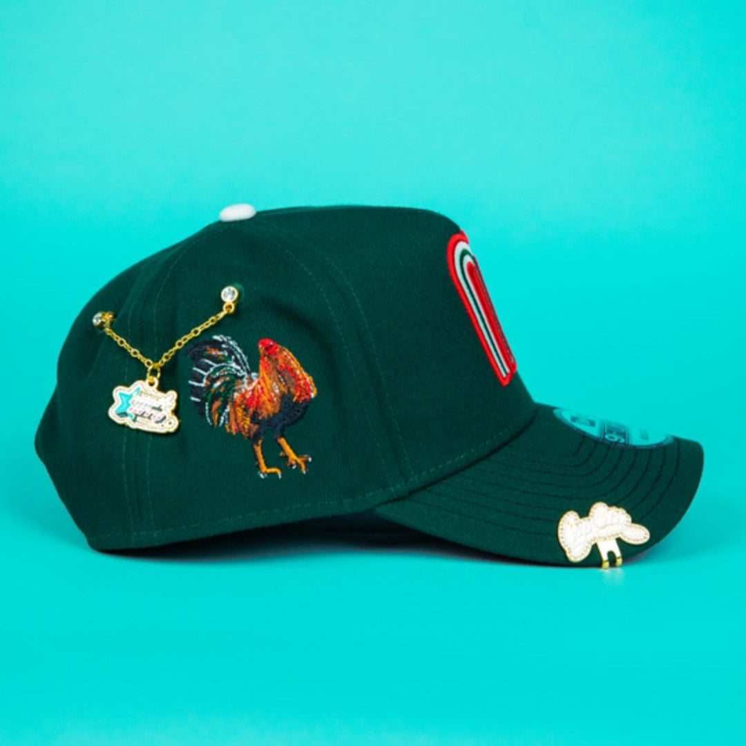 NEW ERA 9FORTY A-FRAME FOREST GREEN MEXICO ADJUSTABLE W/ EL GALLO SIDE PATCH