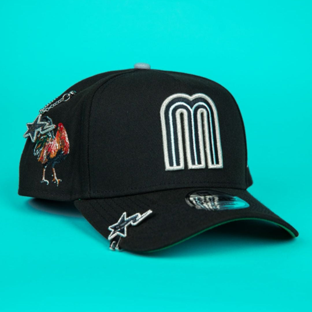 NEW ERA 9FORTY A-FRAME BLACK MEXICO ADJUSTABLE W/ EL GALLO SIDE PATCH