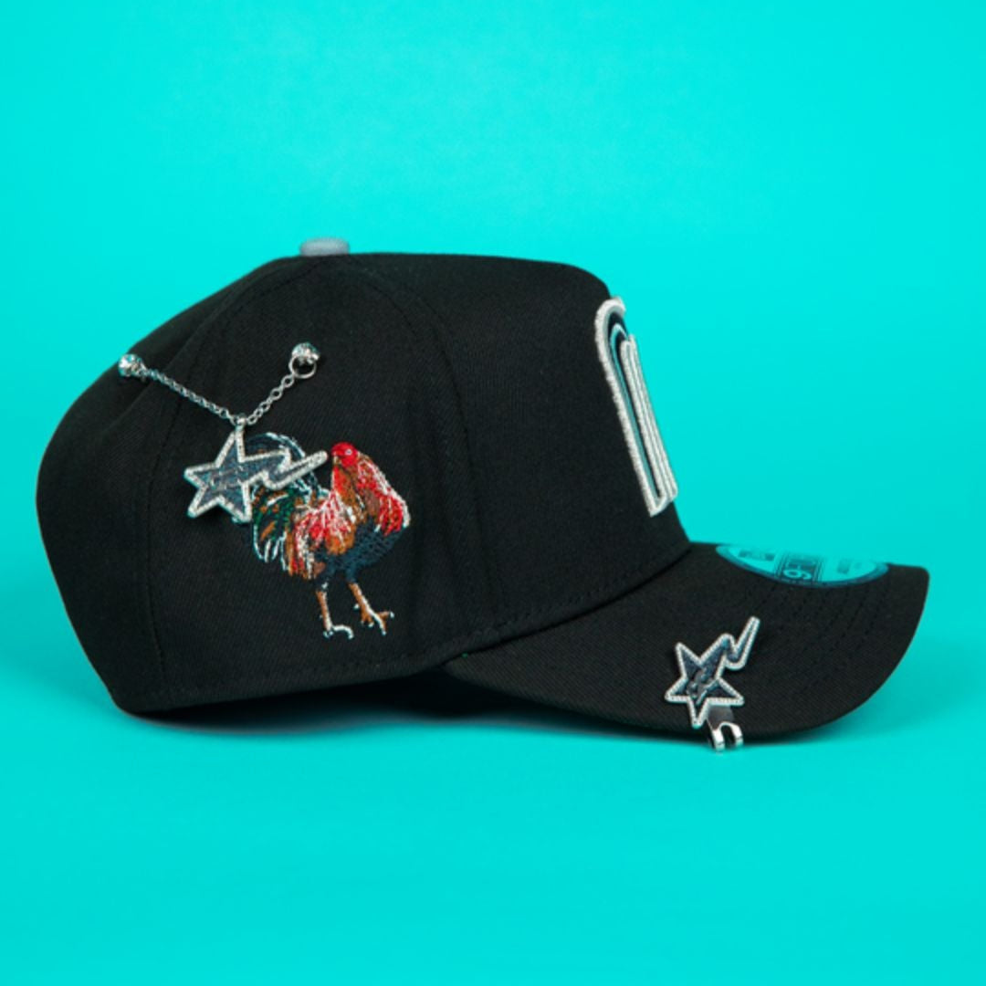 NEW ERA 9FORTY A-FRAME BLACK MEXICO ADJUSTABLE W/ EL GALLO SIDE PATCH