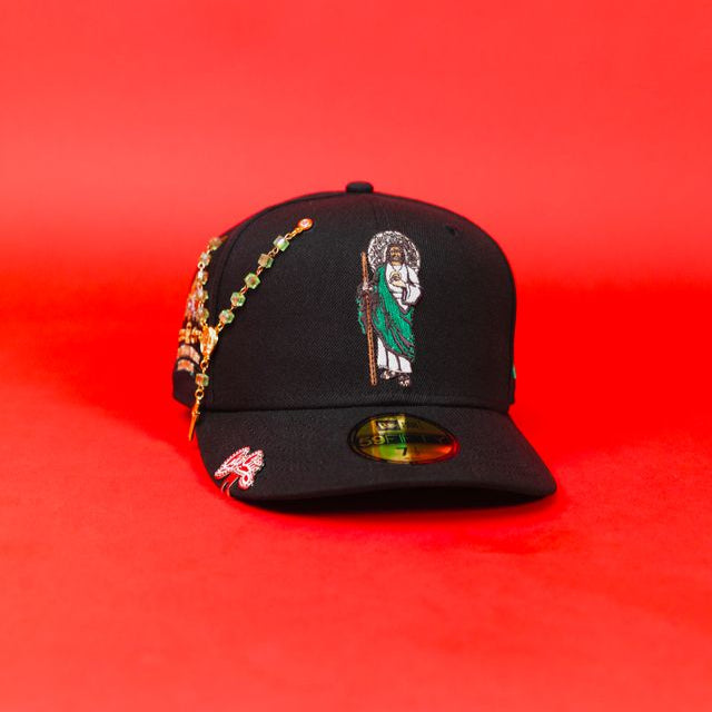 NEW ERA EXCLUSIVE 59FIFTY BLACK SAN JUDAS W/ "CAP CITY 15TH ANNIVERSARY" SIDE PATCH