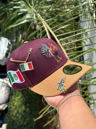 NEW ERA EXCLUSIVE 59FIFTY MAROON/KHAKI MEXICO