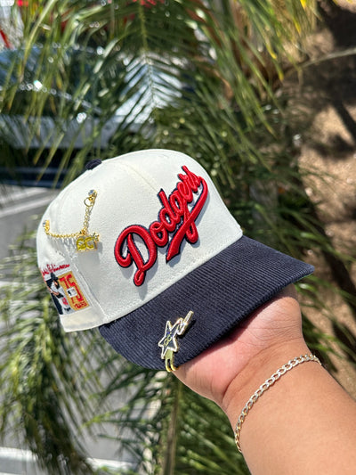 NEW ERA EXCLUSIVE 59FIFTY CHROME WHITE/NAVY CORDUROY LOS ANGELES DODGERS W/