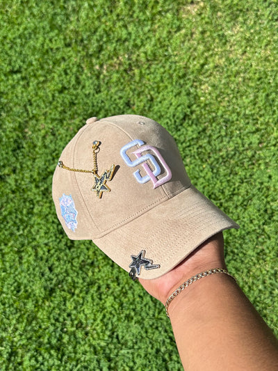 NEW* SUEDE KHAKI SAN DIEGO PADRES '47 MVP SNAPBACK W/ 2016 ALL STAR GAME PATCH (ICY UV)