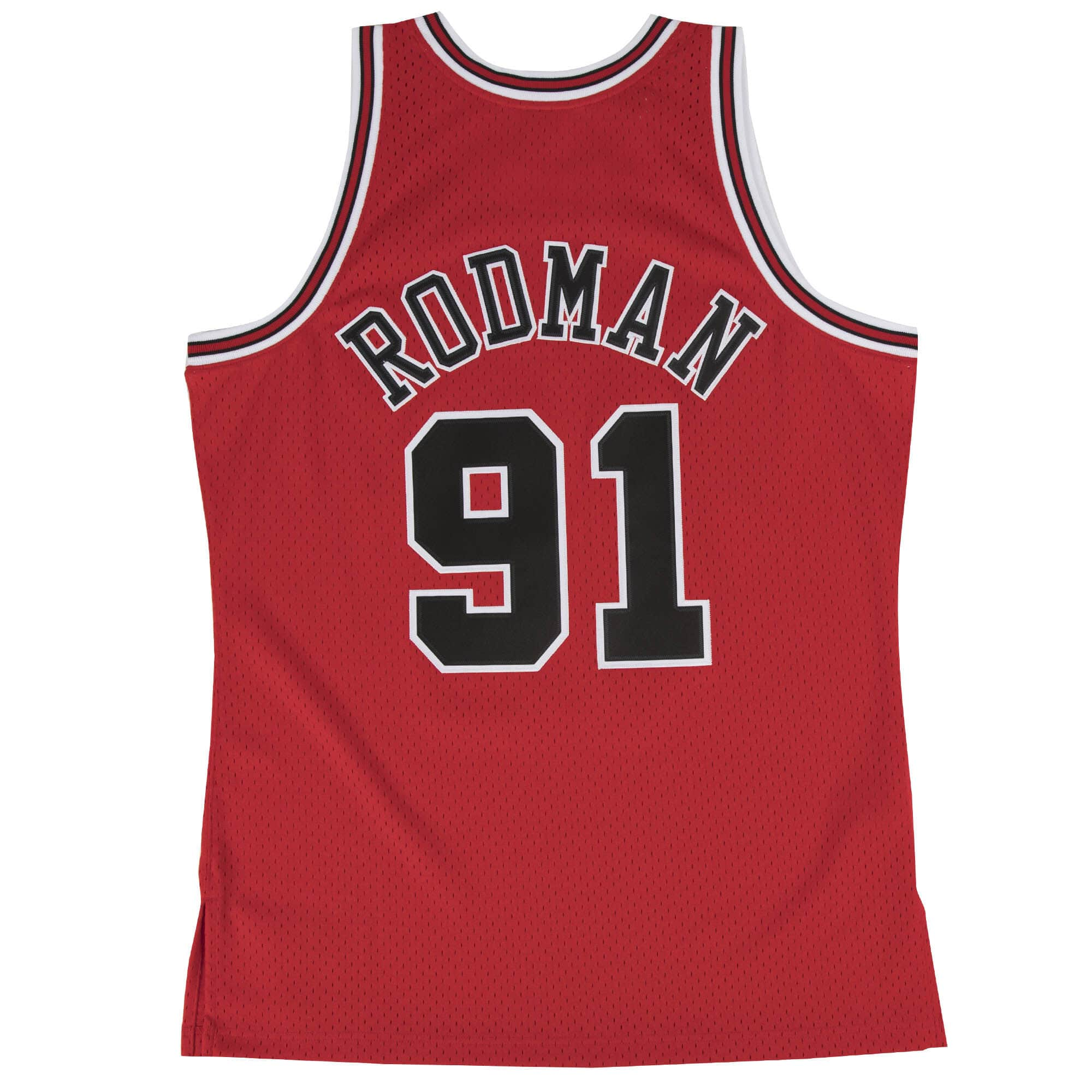 MITCHELL & NESS RED NBA CHICAGO BULLS ROAD 1997-98 DENNIS RODMAN SWINGMAN JERSEY