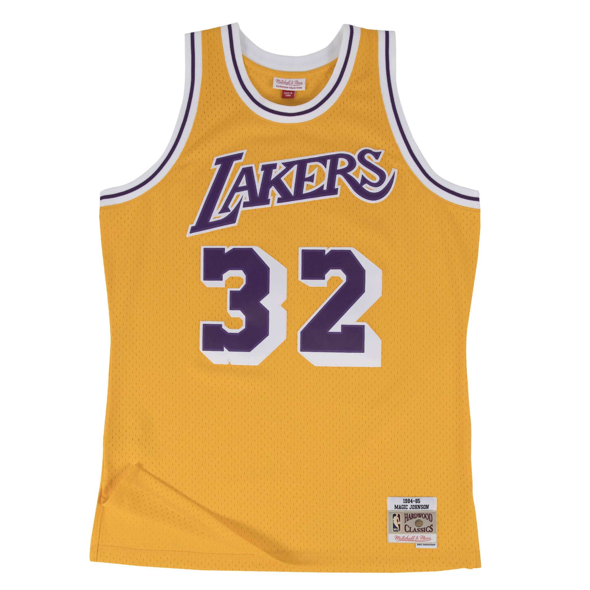 MITCHELL & NESS YELLOW NBA LOS ANGELES LAKERS HOME 1984-85 MAGIC JOHNSON SWINGMAN JERSEY