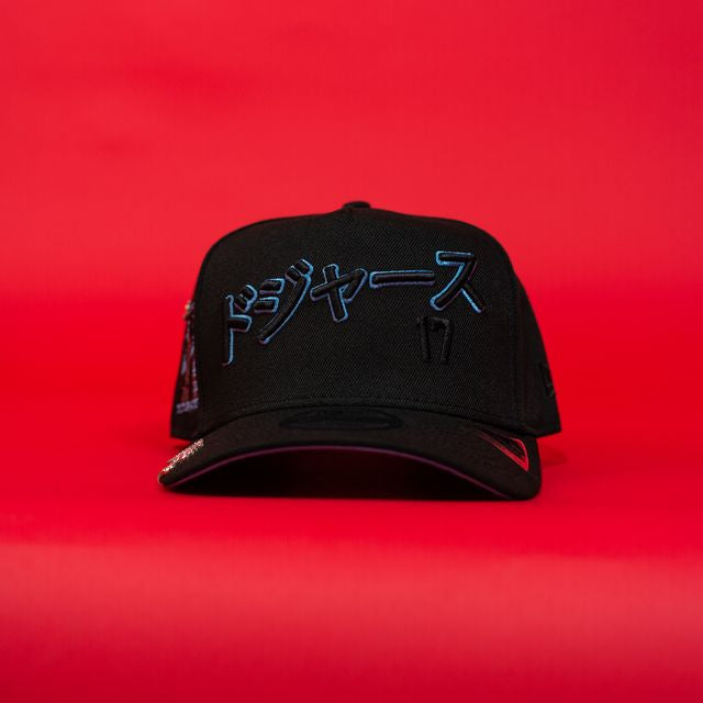 NEW ERA EXCLUSIVE 9FIFTY A-FRAME BLACKED OUT LOS ANGELES DODGERS JAPANESE SCRIPT W/ SHOHEI OHTANI 50-50 CLUB SIDE PATCH