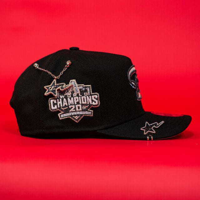 NEW ERA EXCLUSIVE 9FIFTY A-FRAME BLACK ARIZONA DIAMONDBACKS SNAPBACK W/ 2001 WORLD CHAMPIONS SIDE PATCH