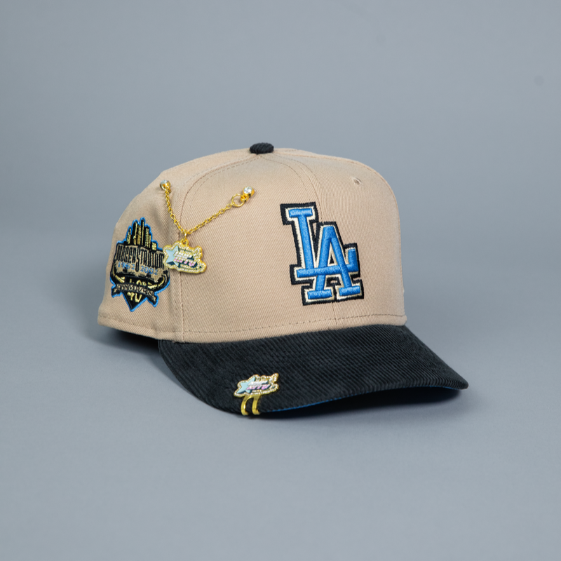 NEW ERA EXCLUSIVE 59FIFTY CAMEL/ CORDUROY LOS ANGELES DODGERS W/ 40TH ANNIVERSARY SIDE PATCH