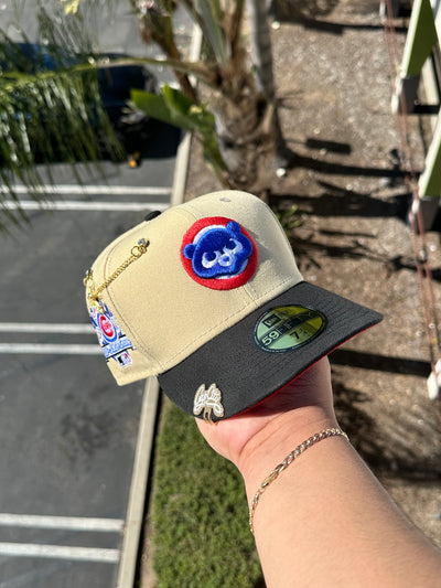 NEW ERA EXCLUSIVE 59FIFTY CREAM/BLACK CHICAGO CUBS W/ 1990 ALL STAR GAME PATCH (RED UV)