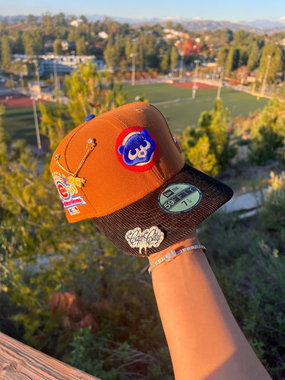 NEW ERA EXCLUSIVE 59FIFTY TAN/CORDUROY CHICAGO CUBS W/ 1990 ALL STAR GAME PATCH (BLUE UV)