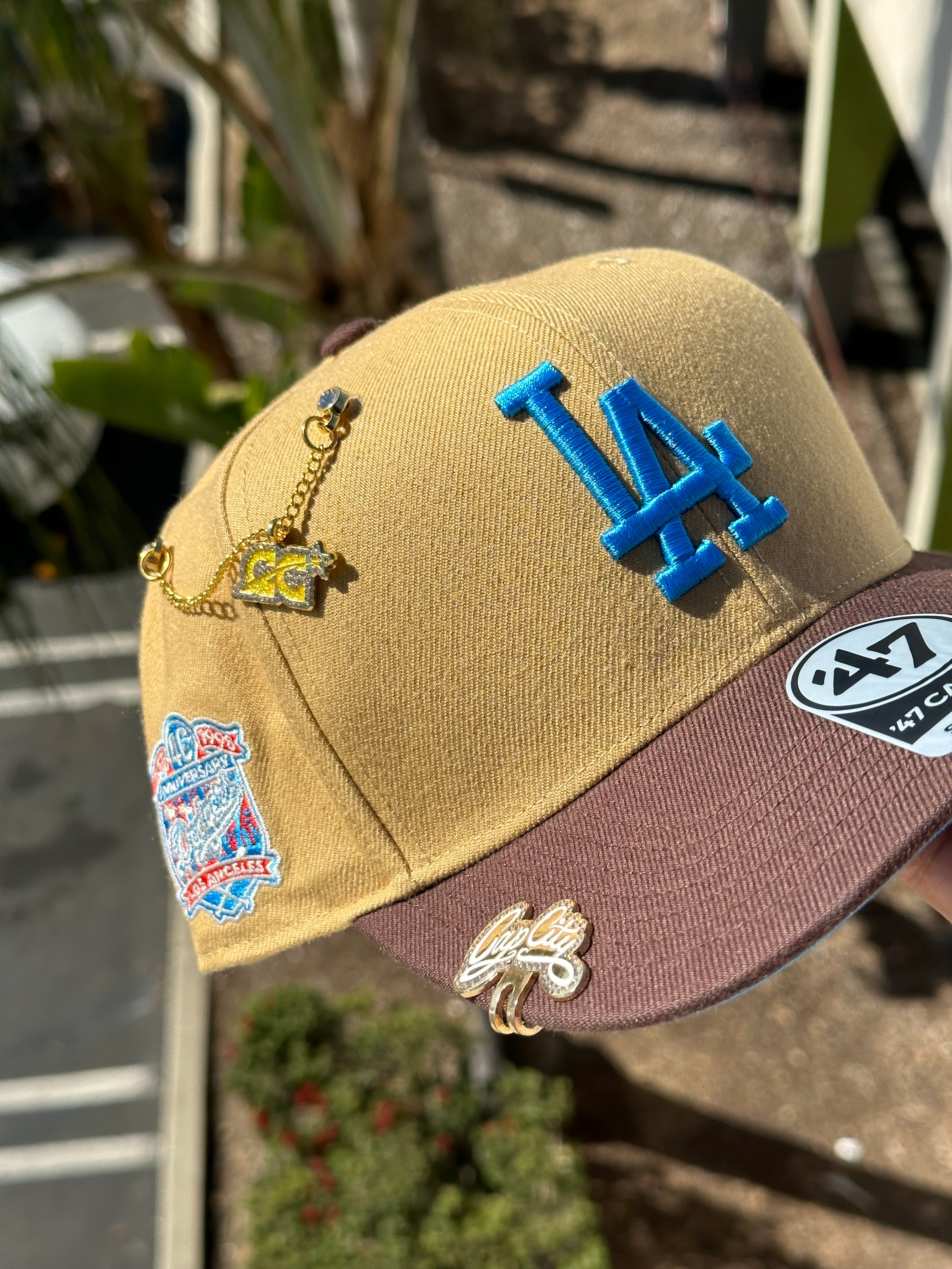 CREAM/WALNUT LOS ANGELES DODGERS '47 CAPTAIN SNAPBACK W/ 40TH ANNIVERSARY PATCH