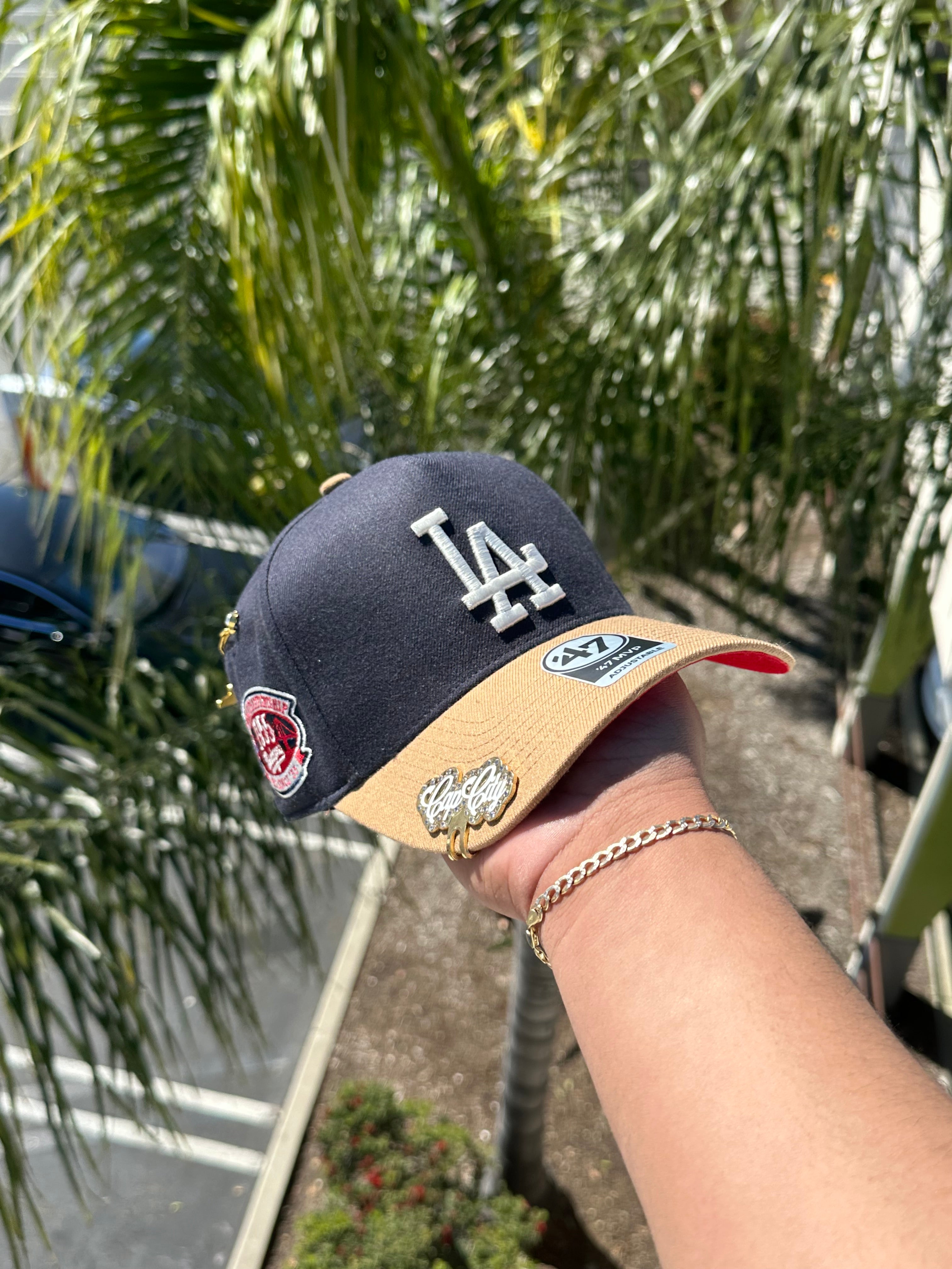 NAVY/KHAKI LOS ANGELES DODGERS '47 MVP A-FRAME ADJUSTABLE SNAPBACK W/ 1ST WORLD CHAMPIONSHIP PATCH